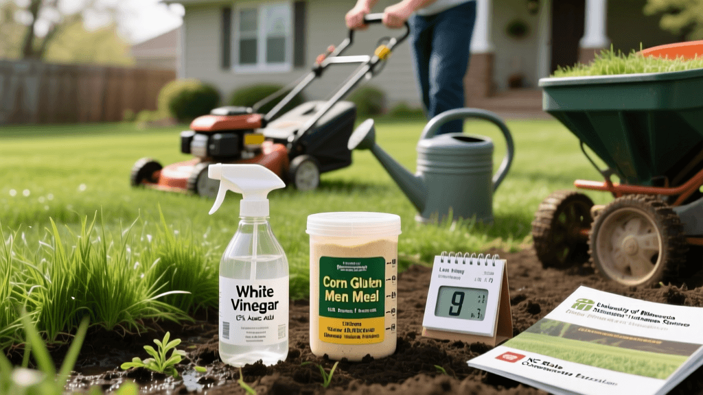 Organic Lawn Weed Control With Vinegar And Corn Gluten