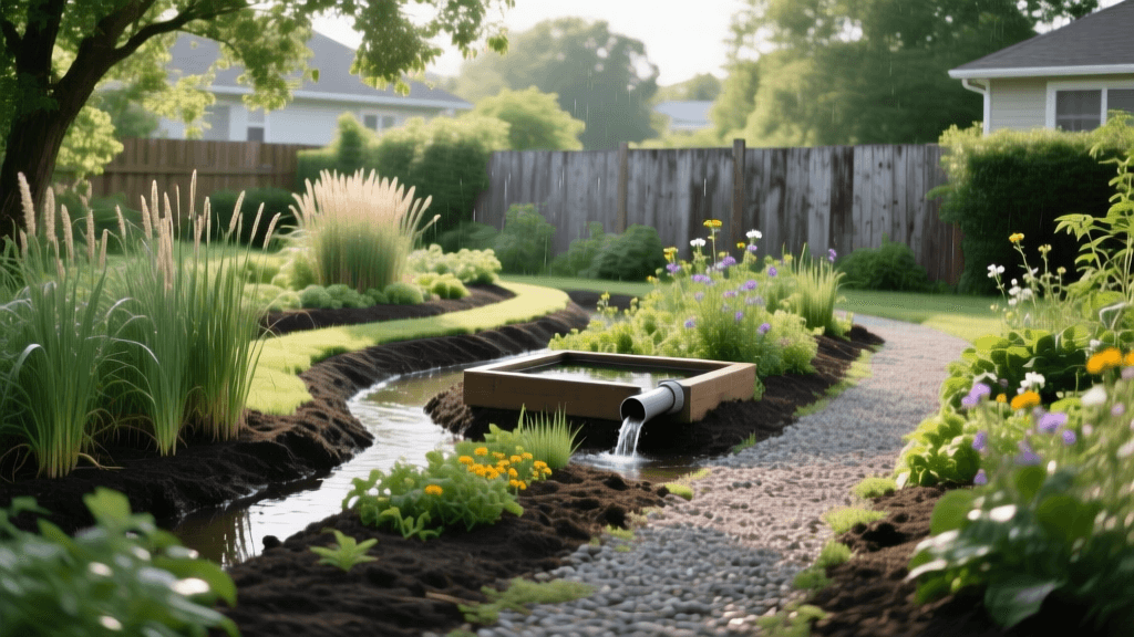 Building a Chemical-Free Rain Garden for Yard Drainage