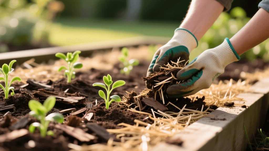 Organic Weed Control and Mulching for Landscape Beds