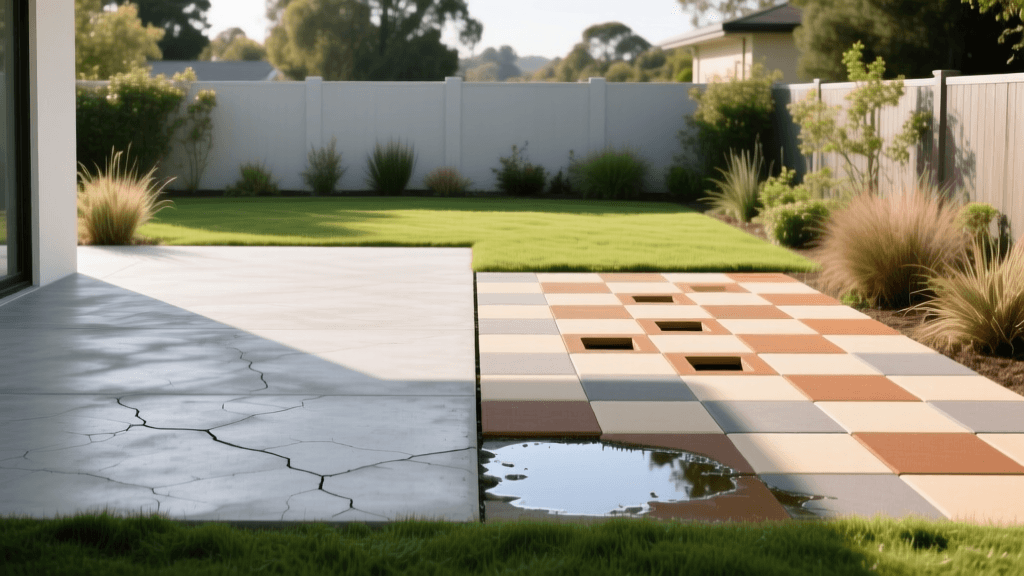 Permeable Pavers vs Concrete Patios: Cost & Drainage