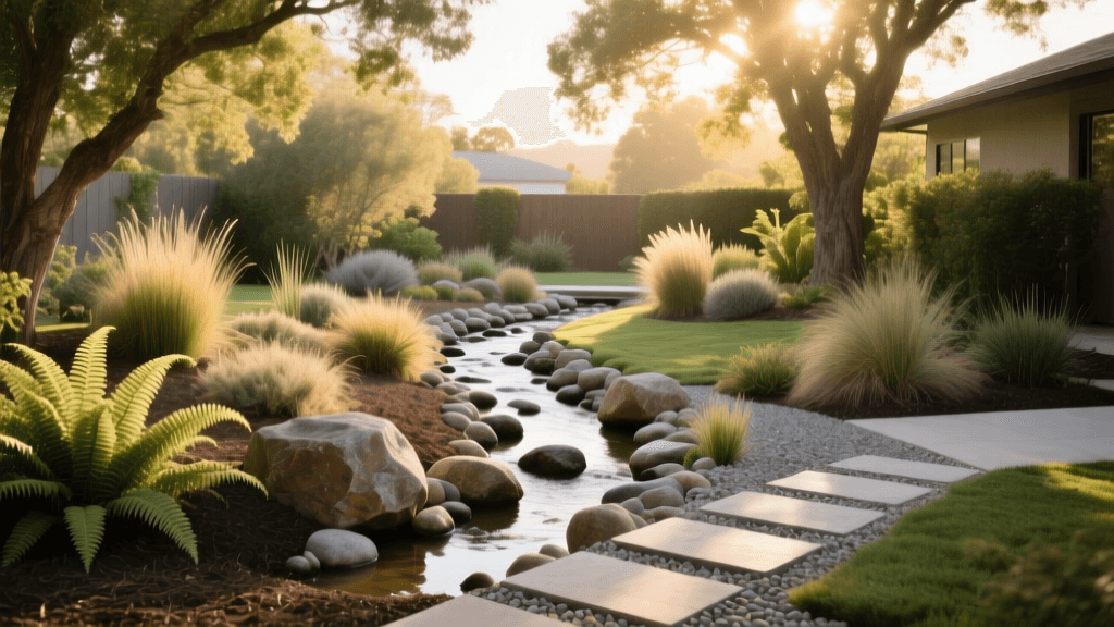 Side Yard Transformation: Dry Creek Bed and Shade Garden