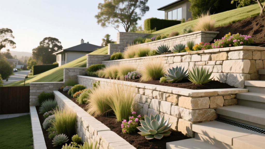 Before & After: Transforming Steep Slopes Into Tiered Garden Beds