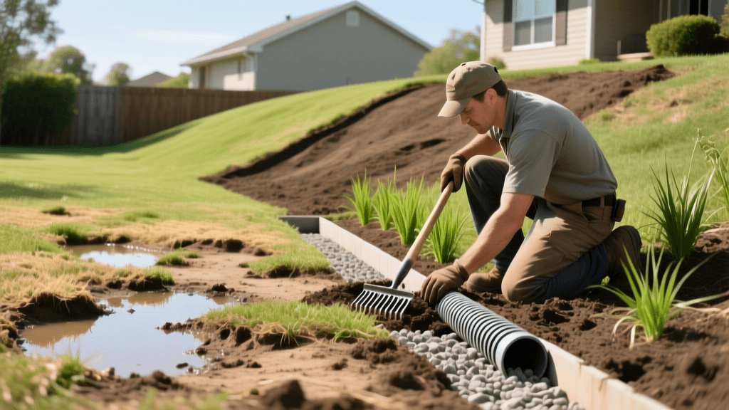 Fixing Landscape Grading and Drainage for Lawn Recovery