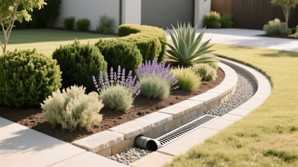 Front Yard Shrub Border Redesign & French Drain Guide 2026