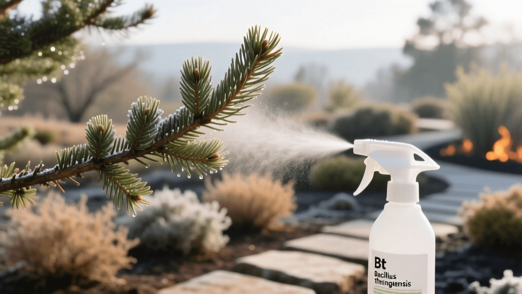 Fire-Safe Evergreens: 2026 Bagworm Removal & Bt Spray