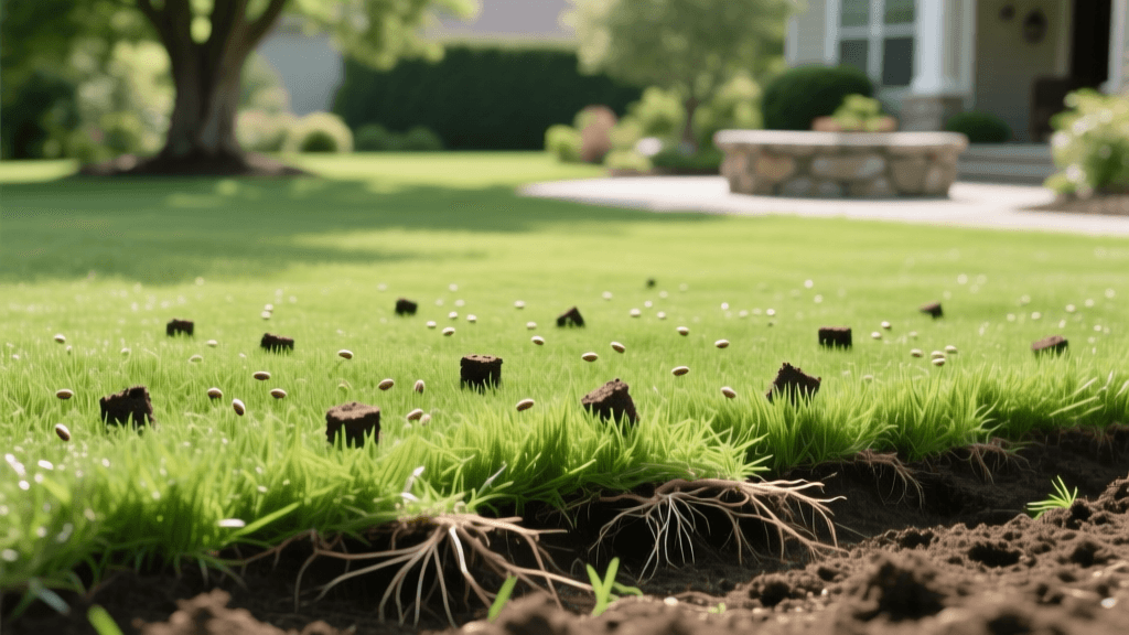 Core Aeration and Overseeding for Natural Lawn Pest Control
