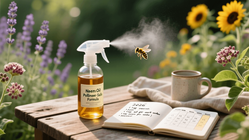 2026 Neem Oil Spray Schedule & Mixing Ratios for Pollinators