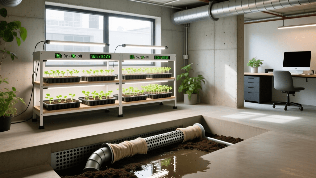 2026 Seed Starting: LED Light Schedules & French Drain Setup
