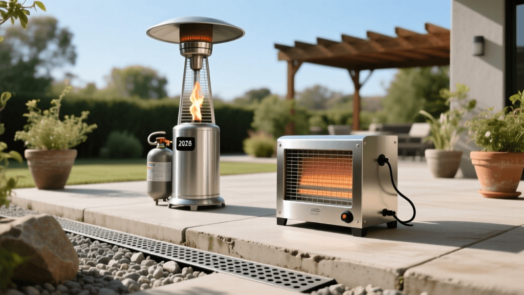Propane vs Electric Patio Heaters 2026: Coverage & Drain Tips