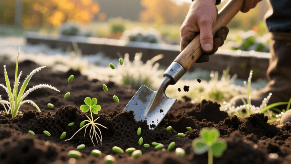 Soil Aeration and Cover Crop Overseeding for Gardens