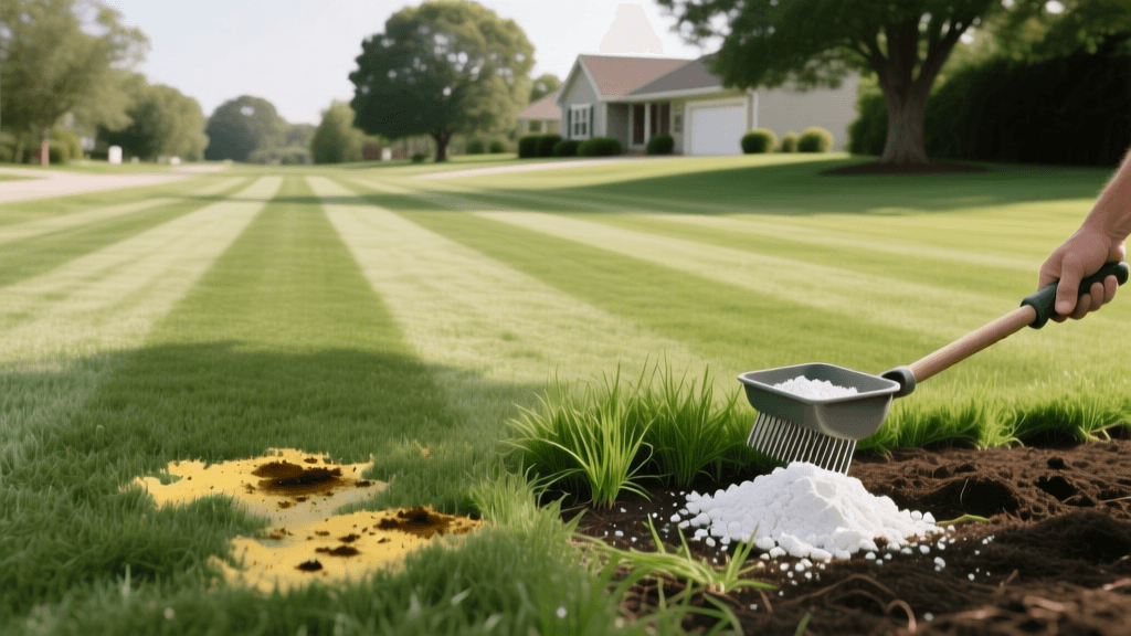 Repair Dog Urine Spots With Gypsum For 2026 Lawn Stripes