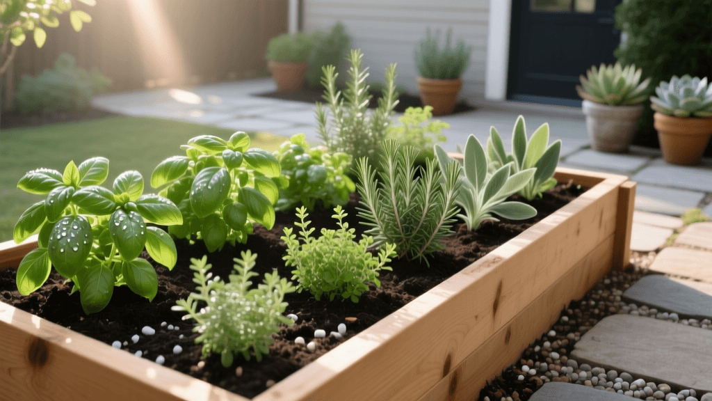 2026 Raised Bed Herb Garden Design: Basil, Thyme, Rosemary & Sage