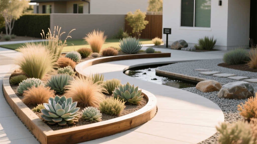 Corner Lot Xeriscaping 2026: Curved Bed Borders Guide