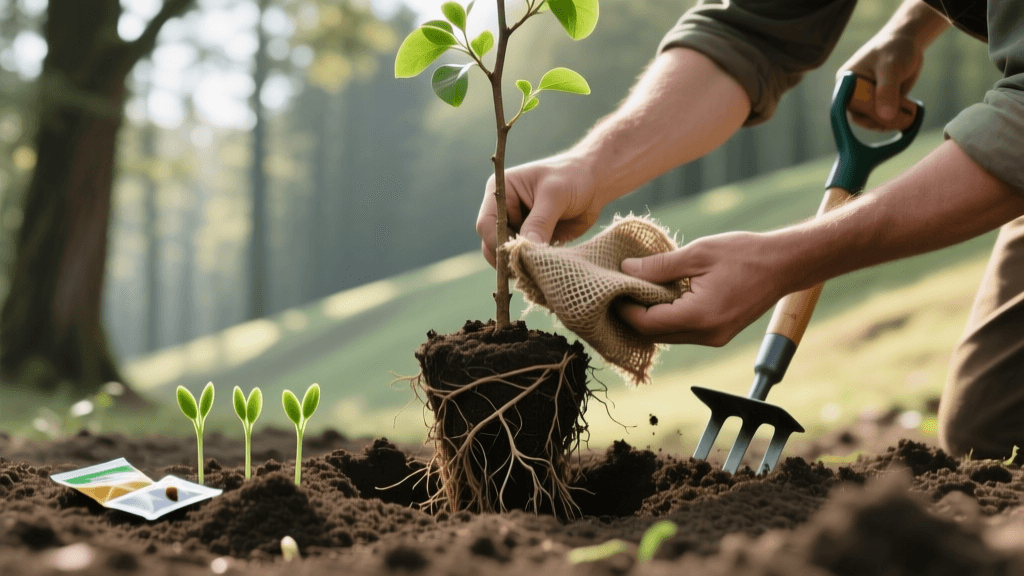 2026 Tree Root Ball Prep, Burlap Removal & Seeding