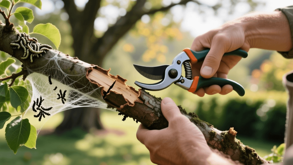 Three-Cut Pruning for Webworm Nest Removal: 2026 Guide