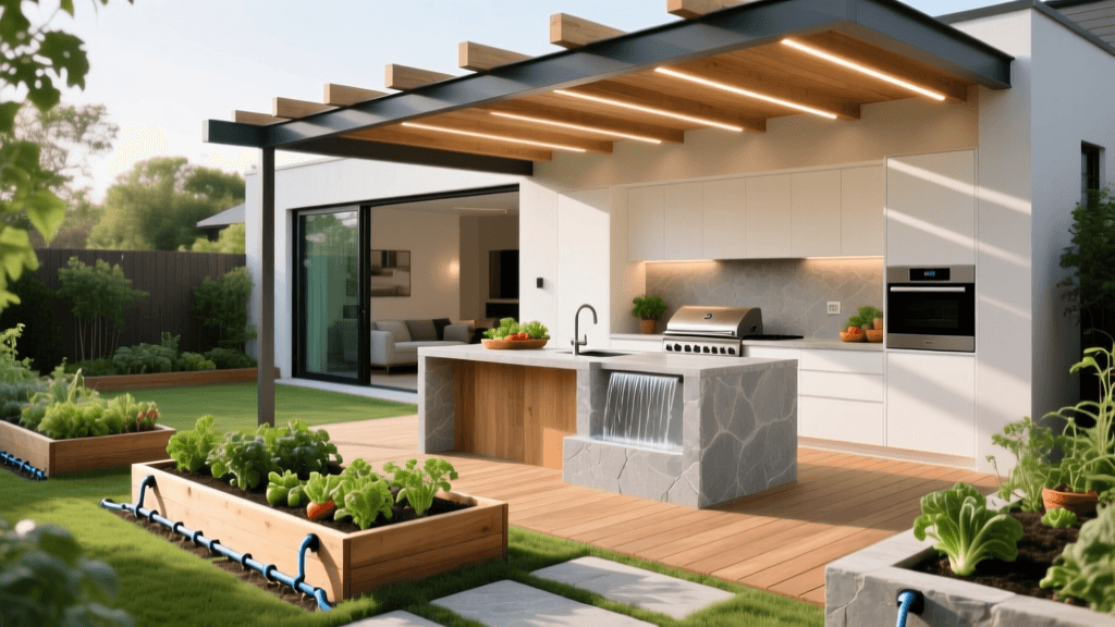 Designing a Smart Indoor-Outdoor Kitchen Garden Patio