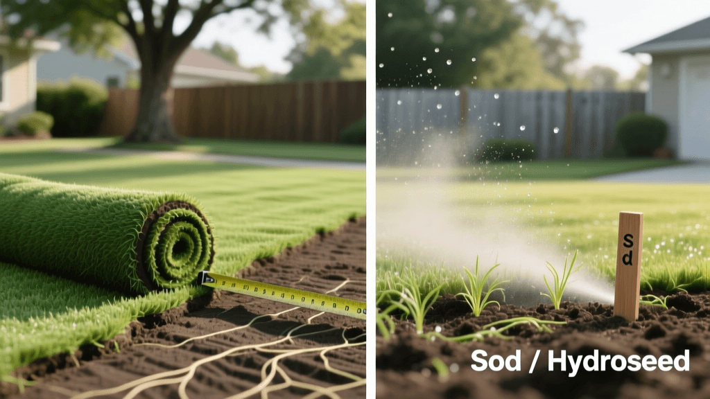 Sod vs Hydroseeding 2026: Cost, Timeline & First Mow