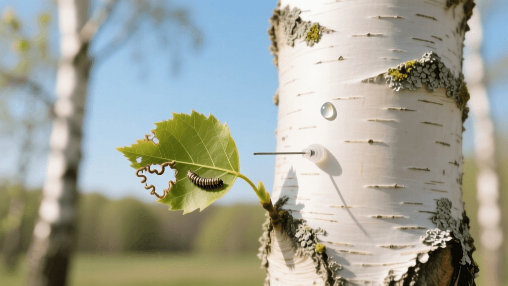 2026 Birch Leaf Miner Acephate Treatment & Lawn Art