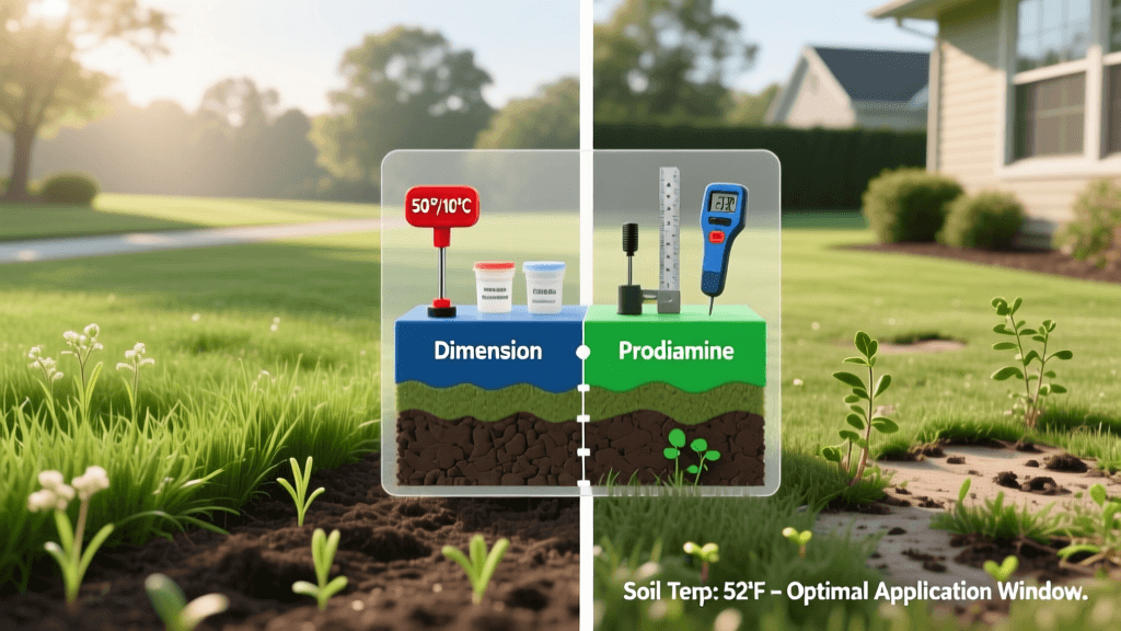 Dimension vs Prodiamine Spring Timing 2026: Turf Guide