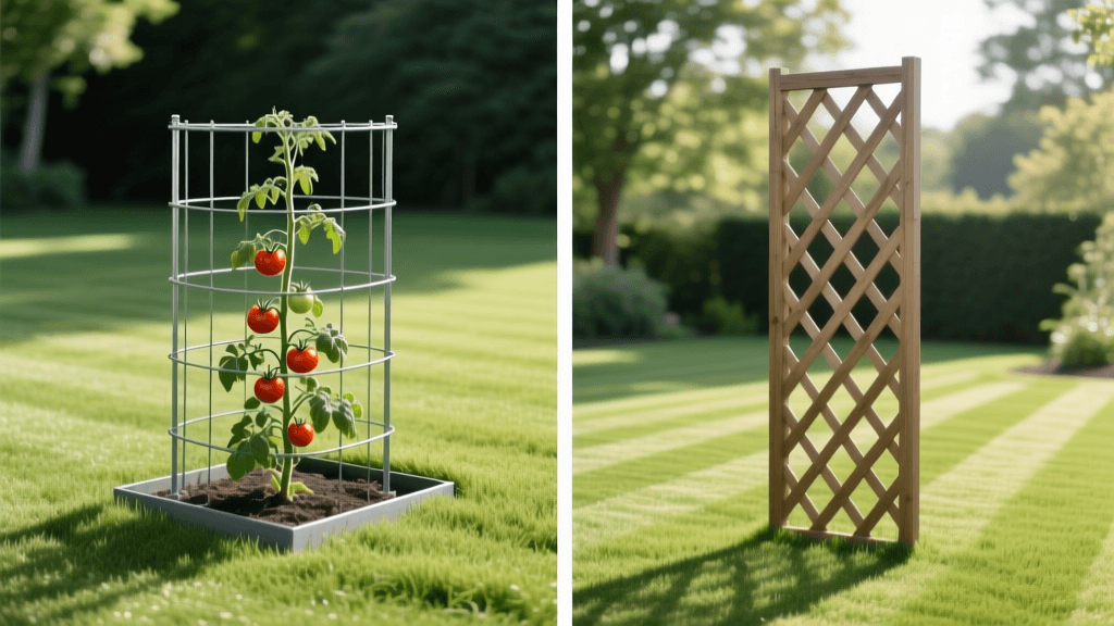 Tomato Cage vs Trellis 2026: Mowing Patterns & Support Comparison