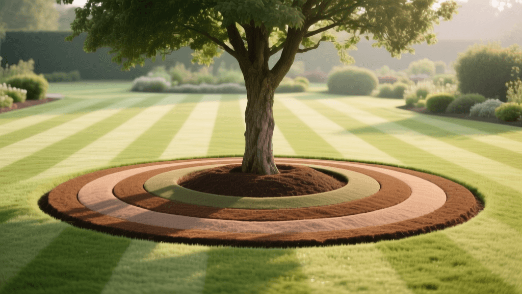 The 2026 Mulch Donut Rule: 3-Inch Depth For Striped Lawns