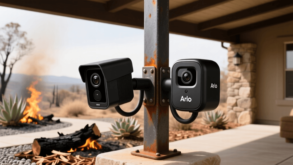 Ring vs Arlo 2026: Weatherproof Cameras for Fire-Resistant Yards