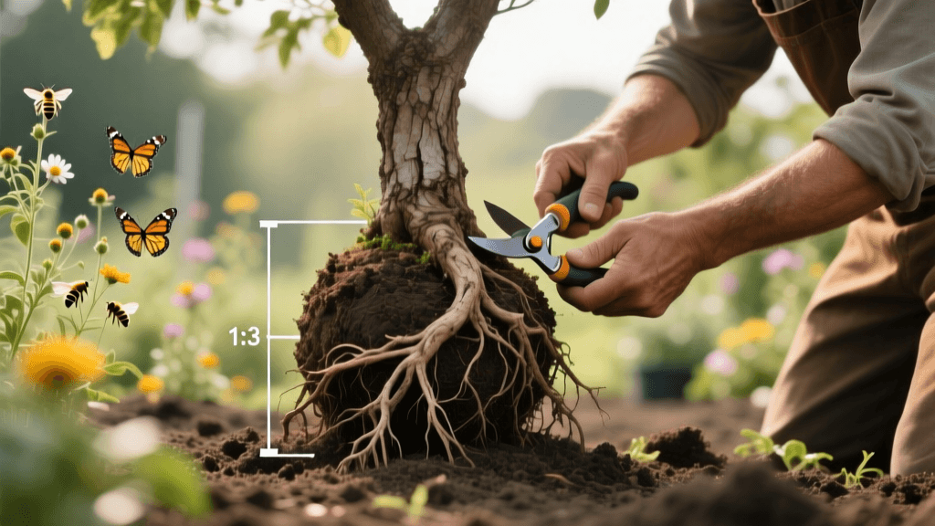 2026 Guide: Mature Tree Root Pruning and Ball Size Ratios