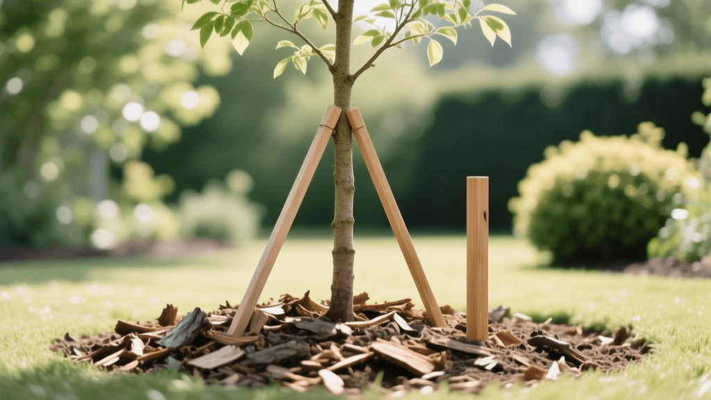 Single vs Double Stake Guide 2026: Mulching Young Trees