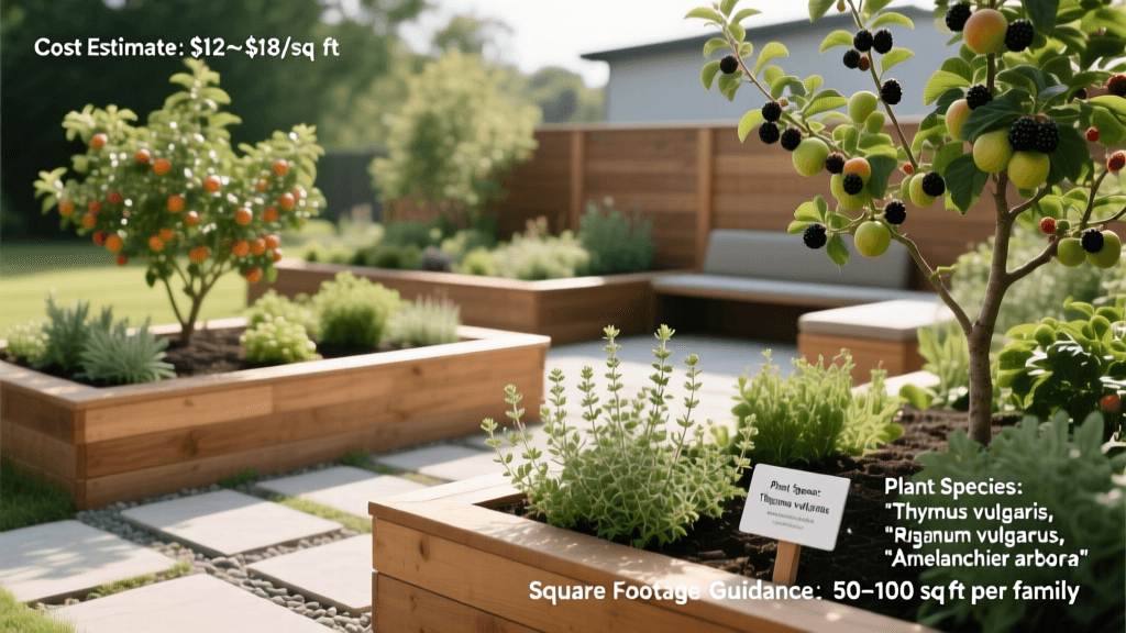 Edible Landscape Design With Fruit Shrubs And Herbs