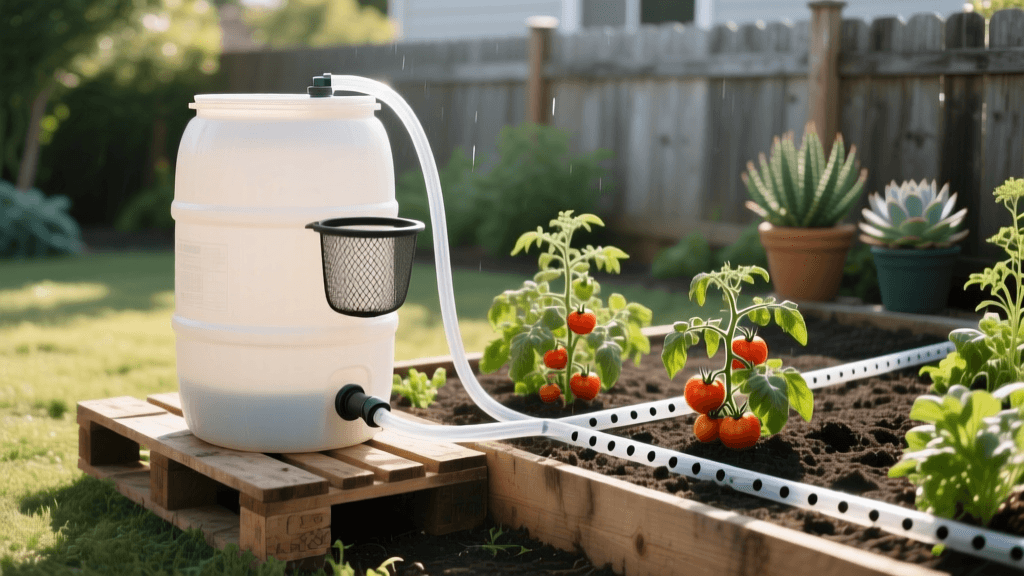 Budget-Friendly DIY Rain Barrel and Drip Irrigation