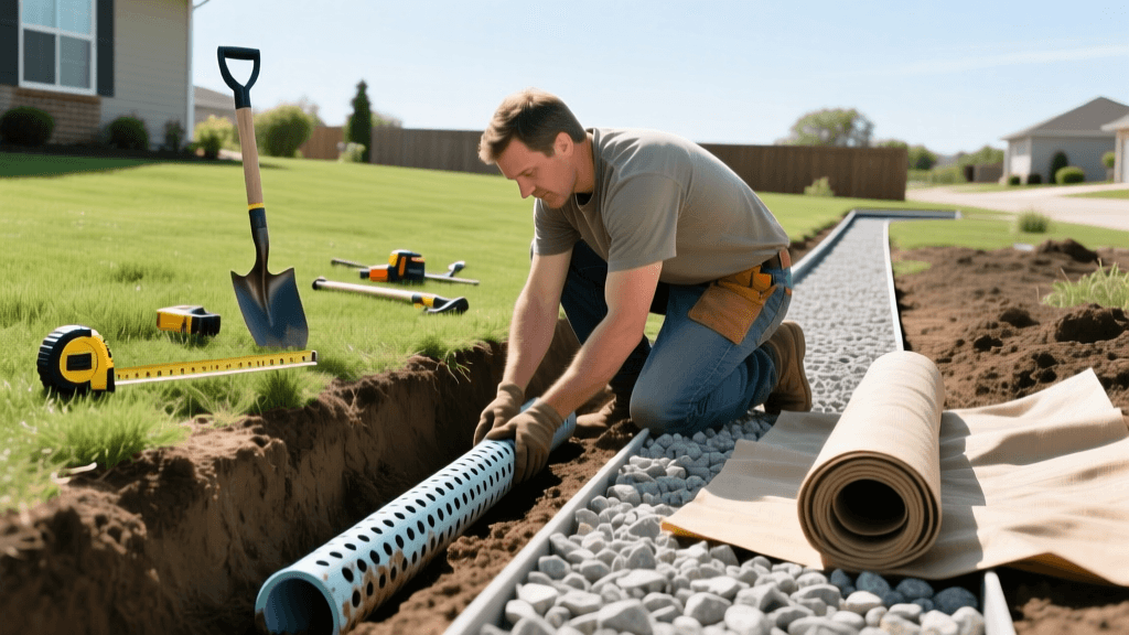 How to Install a French Drain to Fix Soggy Yard Drainage