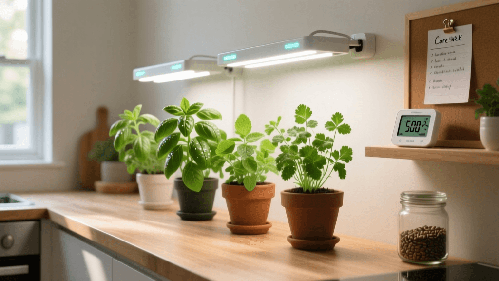 Beginner Guide: Growing Culinary Herbs Indoors with Smart LED Lights
