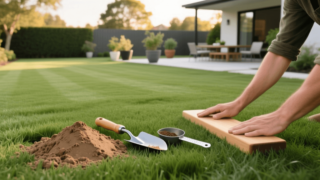 Lawn Topdressing and Leveling for Outdoor Entertaining