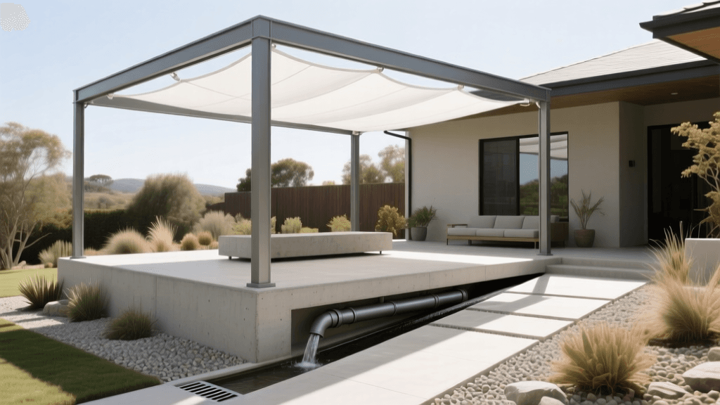 2026 Pergola Sunbrella Sail and Drainage Pipe Guide