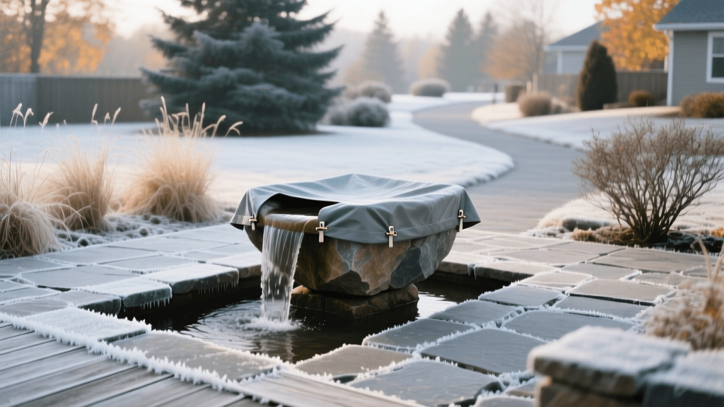 How to Winterize Hardscapes, Patios, and Water Features