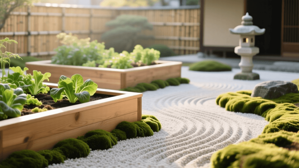 Japanese Zen Garden Raised Vegetable Beds 2026: Gravel & Moss Design