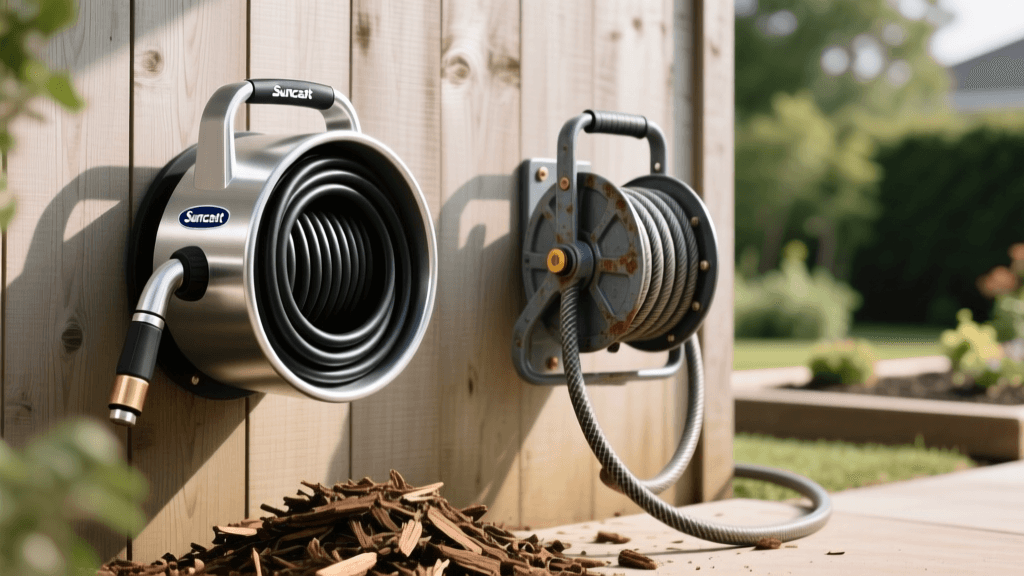 Suncast vs Eley Wall-Mount Hose Reels: 2026 Mulcher's Guide