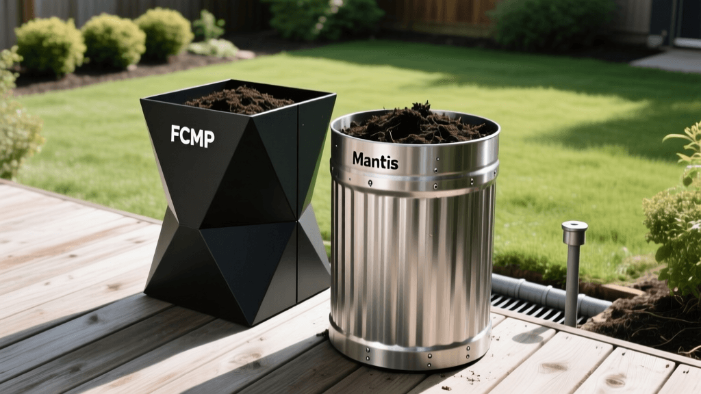 FCMP vs Mantis Compost Tumbler 2026: Yard Waste Guide