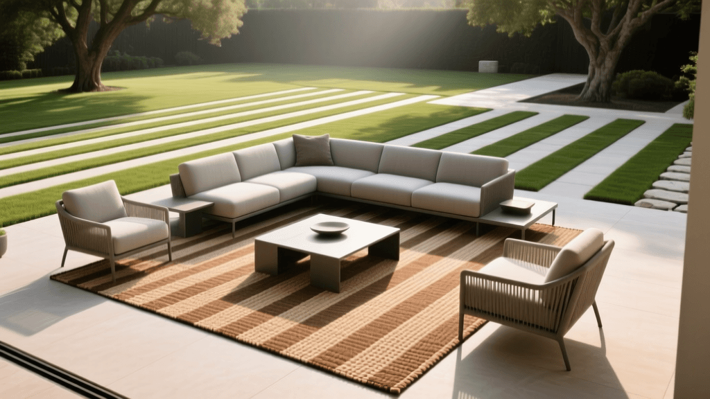 2026 Patio Makeover: Staging Rugs & Furniture With Lawn Stripes