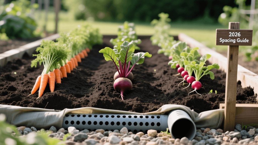 2026 French Drain Installation and Root Veg Spacing