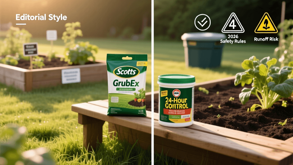 Scotts GrubEx vs Bayer 24-Hour: Raised Bed Safety 2026
