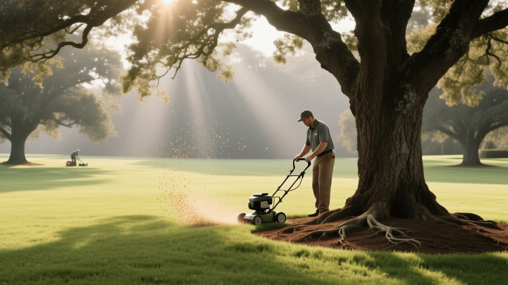 Aerating and Overseeding Lawns Around Mature Trees Safely