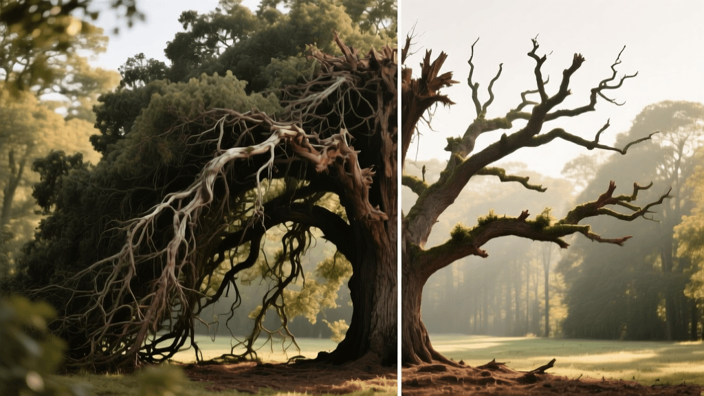 Transforming Overgrown Oaks: Before and After Tree Restoration