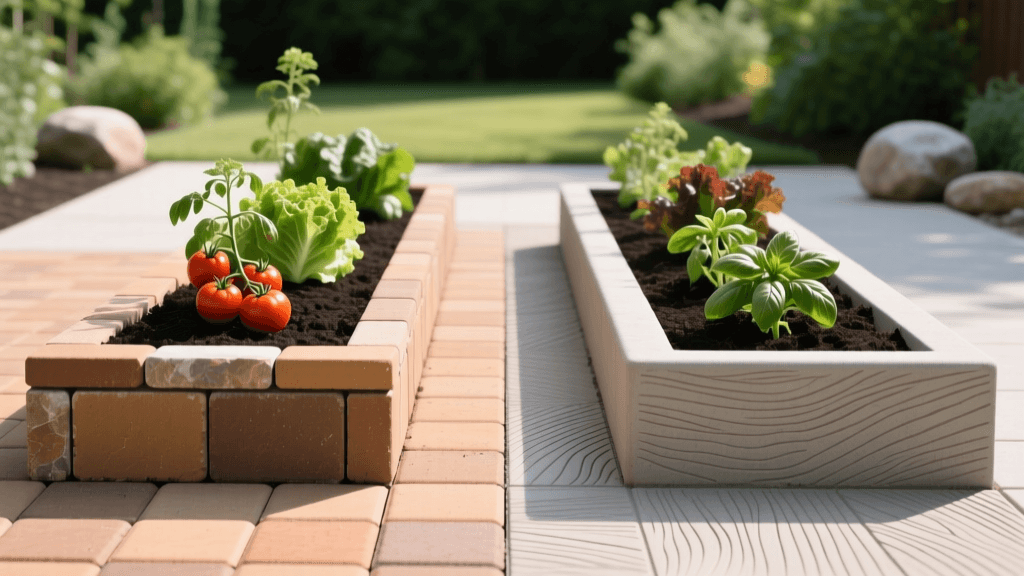 Raised Bed Patios 2026: Belgard Pavers vs Stamped Concrete