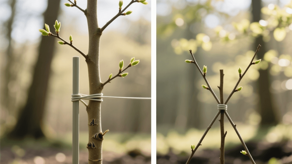 2026 Young Tree Staking Guide: Single vs Double Stake & Pruning