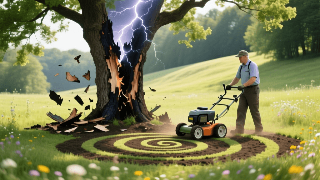 Lightning Strike Tree Recovery and Mowing Patterns 2026