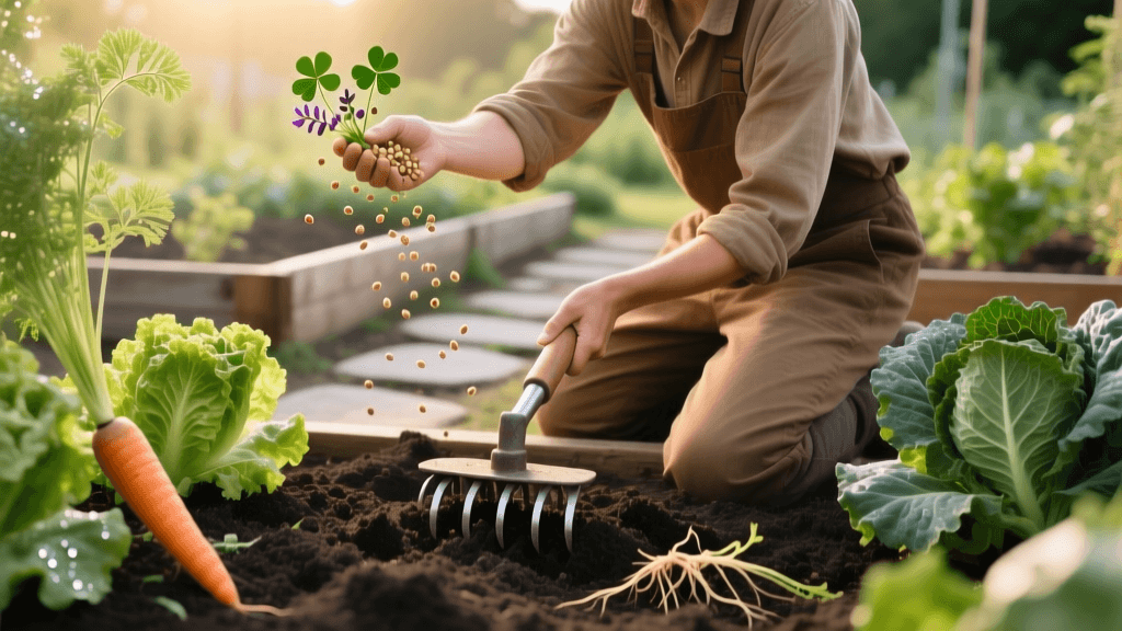 Aeration and Overseeding Cover Crops in Vegetable Gardens