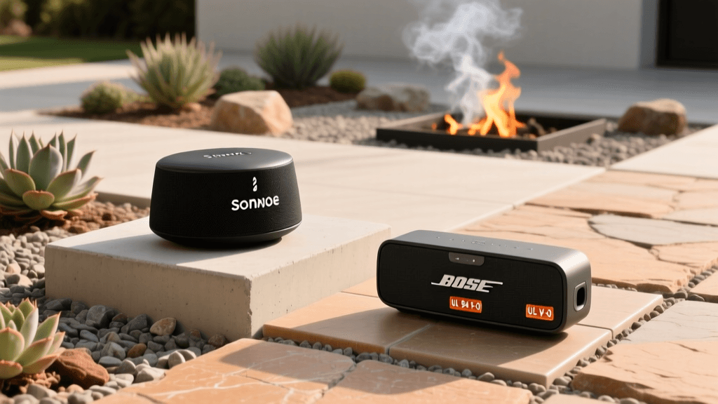 Sonos Move vs Bose Flex: 2026 Fire-Resistant Patio Setup