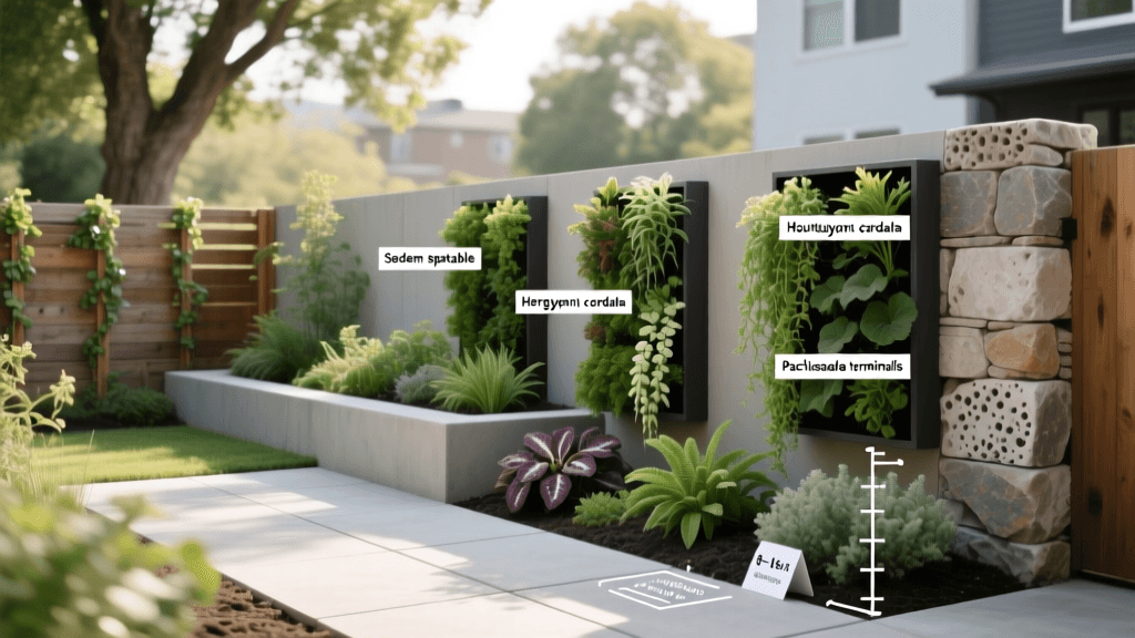 Small Backyard Landscaping With Vertical Garden Elements