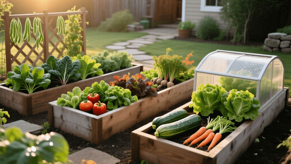 Plan a Four-Season Raised Bed Vegetable Garden Layout
